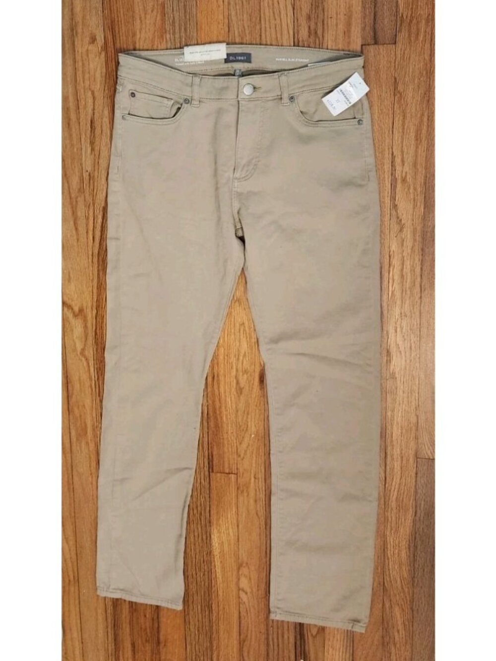 DL1961 Jeans  35x34 Beige Russell Slim Straight DL Performance Stretch NEW Pants